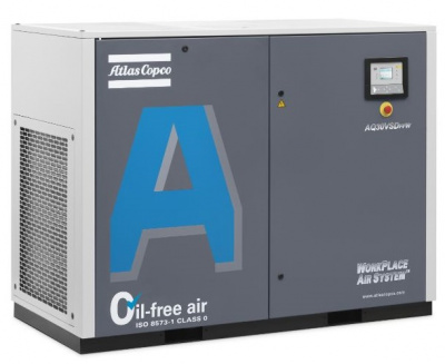 Безмасляный спиральный компрессор Atlas Copco AQ15 VSD 13FF / 400В 3ф 50Гц без N / СЕ с осушителем и частотным регулированием